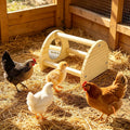 Cubolar Pine Chicken Perch with Mirror, Strong Chick Jungle Gym Roosting Bar, Chicken Toys for Coop and Brooder, Training Perch Toys for Large Bird, Parrot, Macaw, Hens (Small)