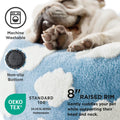 LE SURE Shown on TV Donut Dog Bed Medium Size Dog - Round Cat Beds Indoor as Bed Gift for Calming with Washable Cover, Cute Home Decor Bed with Jacquard Shaggy Plush & Anti Slip Bottom, 30 Inch, Blue