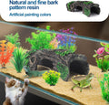 9Pcs Aquarium Decorations Resin Hollow Tree Trunk Ornament Set