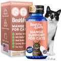 Mange Support for Cats, Natural Cat Itchy Skin, Paws and Ears Relief - Soothes Welts, Scabs, Red and Flaky Skin Reducing Excessive Grooming and Patchy Fur for a Healthy Coat (400 Tiny Tasteless Pills)
