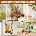 PINVNBY Natural Coconut Shell Bird Nest Suspended Parakeet Nest Bird Bed