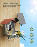Smart Bird Feeder with Camera Outdoor: Solar Birdfeeder Cam for Outside Garden - 2K HD Live Video Camera AI Recognition Visible Window Auto Capture - Bird Lover Gifts