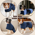 HezzLuv Microfibre Dog Bathrobe Towel Wrap Super Absorbent Dog Drying Coat Bath Robe for Puppy, Medium & Large Dogs, Fast Drying, Adjustable
