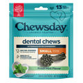 Chewsday Fresh Mint Flavor Dental Chews, Small Dog Treats, Healthier Teeth and Fresher Breath, Enzyme Powered for Advanced Cleaning, Made in the USA, 13 Count