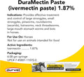 DuraMectin Ivermectin Paste 1.87% Horse Dewormer - 6.08g Oral Syringe Tube, Pack of 4