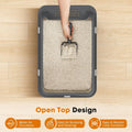 2PACK Stainless Steel Litter Box, Extra Large Litter Boxes for Big Cats, XL Metal Cat Litter Box with Lid High Sides, Anti-Urine Leakage, Non-Sticky, Scoop Included