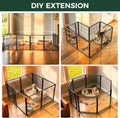 FXW AuraSpace Pro Acrylic & Wire Mesh Indoor Dog Playpen, 32" Height 8 Panels Metal Dog Pen for Small and Medium Dogs, Black│Patented