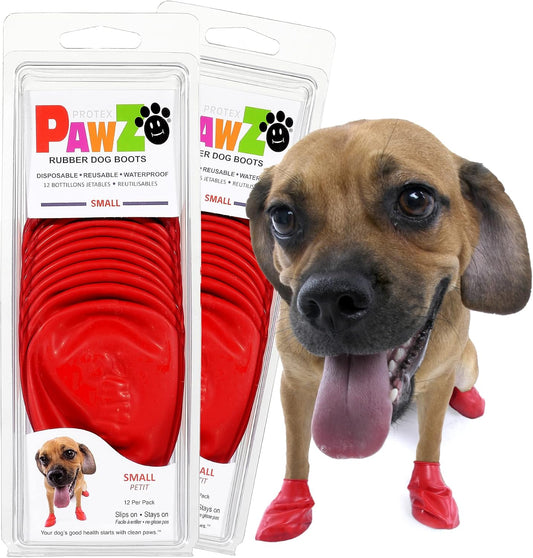 PawZ Rubber Dog Boots - Waterproof Non-Slip Dog Shoes & Booties, 24 Pack
