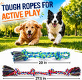 Eefitoys Tough Dog Rope Toys for Aggressive Chewers, Tough Tug of War Dog Toys for Large, Medium & Small Dogs – 5 Pack Including 2 Ropes & 3 Supplies