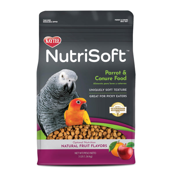 Kaytee Nutri Soft Pet Parrot & Conure Bird Food, 3 Pound