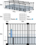 BUCATSTATE Guinea Pig Cages with Floor Mat, 20 Panels Guinea Pigs Playpen with Top Cover, Metal Rabbit Cage Indoor for H