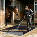 Rubber Horse Stall Mat 4 x 6 Ft, Heavy Duty 7mm Thick Stable Flooring with PVC Coating, Anti-Slip Shock Absorbent Mat fo
