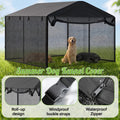 Outdoor Dog Kennel Cover with Full Coverage Mosquito Net for 6.5'd x 6.5'w x 6'h Dog Cages, Breathable Kennel Shade Mosq