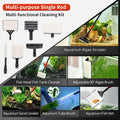 UPETTOOLS Aquarium Clean Tool 6 in 1 Fish Tank Cleaning Kit Algae Scraper Scrubber Pad Adjustable Long Handle Fish Tank 
