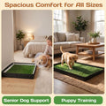 Dog Grass Pad with Tray 32"x22" Dog Potty Grass with 8pc Pee Pads