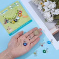 DELORIGIN 14pcs Heart Evil Eye Collar Pendants for Cat Dog Alloy Glazed Pet Collar Pendants Clip-on Dog Paw Pet Puppy Collar for Bag Keychain Jewelry Making Training Home Decor
