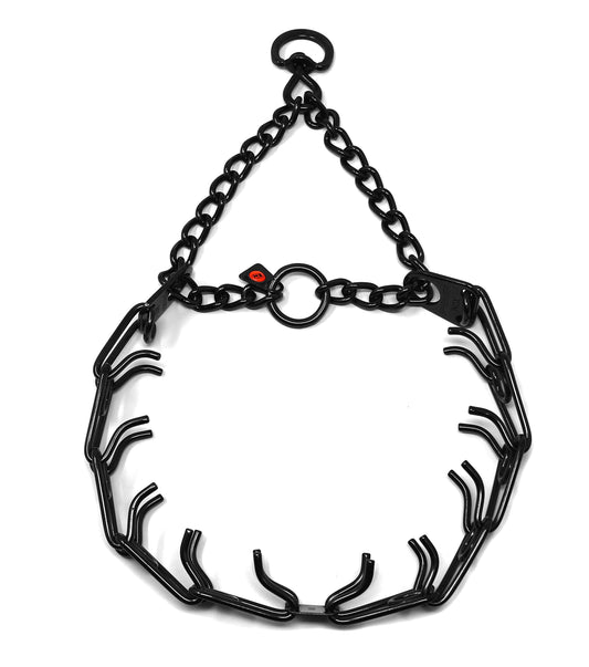 Herm Sprenger Black Stainless Steel Prong Dog Training Collar with Swivel Pet Pinch No-Pull for Dogs Anti Pull 3.2 mm x 23 in