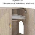 unipaws Cat Litter Box Enclosure with Shelves, Tall Hidden Litter Box Cover for Tall or Top Entry Litter Box, Kitty Enclosed Litter Box Cabinet, Cat Box Furniture, Grey