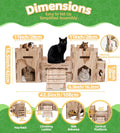 HIIMALEX Large Wooden Bunny Castle Rabbit House Indoor Small Animal