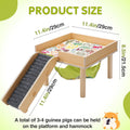 MEWTOGO Wooden Guinea Pigs Hammock with Platform