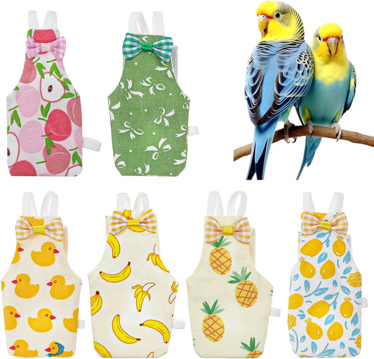 6Pcs Bird Diaper - Reusable Parrot Diapers with Waterproof Inner (Medium)