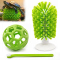 3-Piece Turtle Shell Brush & Feeder Ball Set, Turtle Tank Care Accessories