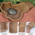 Large Reptile Bathing Pool, Tortoise Food Water Bowls with Ramp, Reptile Feeding Dish Water Bowl Bathing Pool Aquarium O
