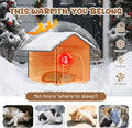 Insulated Outdoor Cat House Weatherproof Winter, Grey