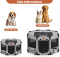 Enclosed Pet Playpen, Portable Cat & Puppy Playpen with Sturdy PVC Pipe Frame and Scratch-Resistant Fabric, Soft Kennel 