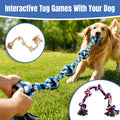 Bmag Dog Rope Toys for Aggressive Chewers, Interactive Heavy Duty Dog Toys for Medium Large Dogs, Tough Twisted Rope Toy with 5 Knots (Blud)