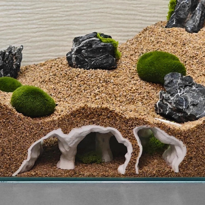 LIYAOLI Aquarium Ornaments Cave Tunnel with Viewing Ports | Fish Tank Decoration Hideout for Pleco, Shrimp & Corydoras |