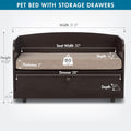 Paws & Purrs Cat Sofa Bed with Storage Drawer, Espresso Finish, 31.5″ x 15.75″ x 19.25″ | 3″ Foam Cushion with Washable 