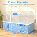 Rabbit Cage, 48" x 24" Large Pet Playpen Enclosure for Small Animal- Guinea Pig, Hamster, Bunny, Puppy, PVC Frame Chicke