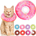 WONONE Cat Cone Collar Soft, Adjustable Cat Recovery Collars Spay Cones to Stop Licking, Cute Kittens Donut E Collar After Surgery, Anti-Lick Wound Healing Elizabetan Collars for Kittens (Pink, Small)