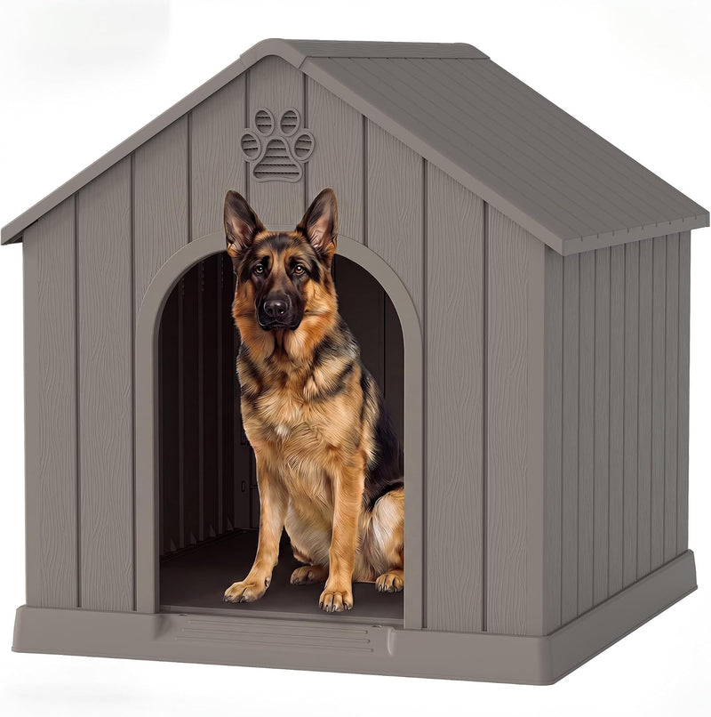 Fancyango Large Dog House for Medium to Large Dogs – Sturdy Waterproof Doghouse for Indoor/Outdoor Use with Air Vents an