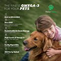 Omega 3 Fish Oil for Dogs and Cats — 1000mg Fish Oil Softgels — 280mg Omega-3s, DHA + EPA — Supports Skin & Coat — 180 S