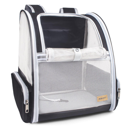 BEIKOTT Cat Carrier Backpack, Dog Backpack, Ventilate Pet Cats Puppy Dogs Birds Bunny Backpack for Travel Indoor Outdoor Use(Black)