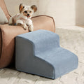 LEXTRO Dog Stairs for Small Dogs, 2-Steps Dog Ramp for Couch, Pet Stairs with Highly Supportive Foam and Non-Slip Bottom, Pet Steps for Cat & Doggie (High 11.8 Inch)