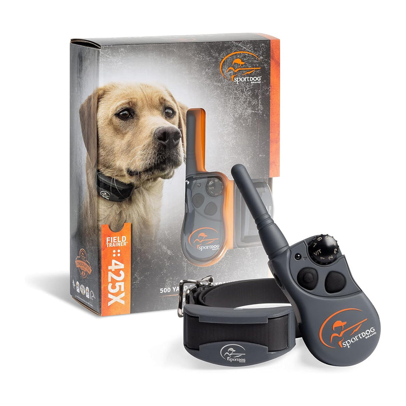 SportDOG FieldTrainer 425X Remote Dog Training Collar - 500 Yard Range, 21 Static Levels, Tone & Vibration, No-Look Dial, DryTek Waterproof, Up to 70 Hrs Battery Life, Expandable to 3 Dogs