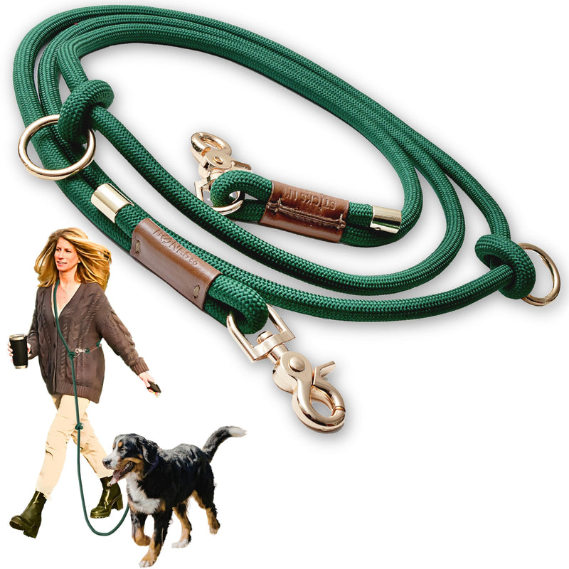 Hands Free Dog Leash, Waist Leash for Dog Walking, Running, Crossbody, Multifunctional, 2 Dogs, Dual Handle, Traditional Lead, Adjustable Lead 4.3ft - 7.5ft, 3/8