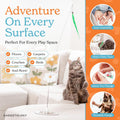18-Piece Interactive Cat Toys for Indoor Cats, Cat Stuff Heavy Duty Self-Holding Floor Base & Suction Cup - Durable Feather Wand Bird Simulation Self Play Kitten Toys for Bored Adult Cats Juguete Gato