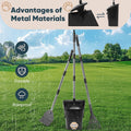 Stainless Steel Dog Pooper Scooper,40" Long Handle Swivel Bin, Rake and Spade,20 Waste Bags & Hook - Heavy Duty Portable