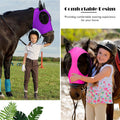 Weewooday 2 Pcs Mesh Horse Fly Mask with Ears, M, Purple, Pink