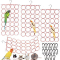 Yopay 4 Pack Parrot Bird Swing Hanging Toys, Rat Climbing Ladder Rope Perch, Net Toy for Cage, Mouse, Mice, Parakeets Cockatiels Conures Lovebirds, Multiple Purpose Scarf Hanger