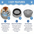 25oz Slow Drink Dog Water Bowl, No Spill Water Bowl for Dogs Cats, Non-Splash No Mess Puppy Kitten Water Feeder, Carried Portable Base for Vehicle Car,Travel,Home (Small/Medium Pets) - Gray