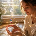 Pet Memorial Gifts for Dogs Cat: Loss of Dog Sympathy Gift- Rainbow Bridge Heart Shape Crystal Suncatcher, Pet Remembrance Ornament in Memory of Puppy, Thoughtful Passing Away Sympathy Keepsake