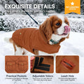 Queenmore Warm Puffer Dog Jacket Thick Plush Lining Winter Small Dog Coat