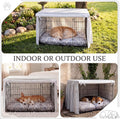 36 Inches Ruffled Dog Crate Cover Gray Stripes Dog Crate Cover