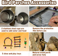 kathson Parrot Play Stand Parakeet Playground Bird Jungle Gym Wood Conure Playstand Hanging Chewing Toys with Swings and
