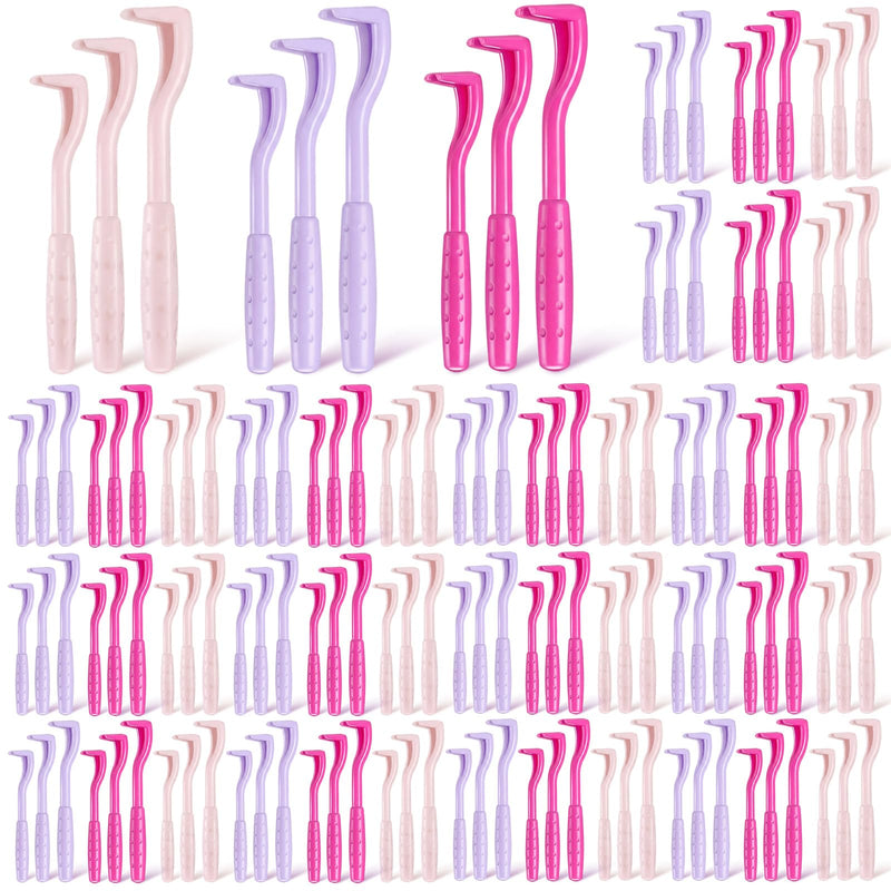 Ferrochef 120 Pcs Bulk Tick Removal Tool for Pet Stores Plastic Tick Remover Quick Puller Removal Grabber for Pet Dog Cat Human, 3 Sizes(Rose Red,Pink,Purple)